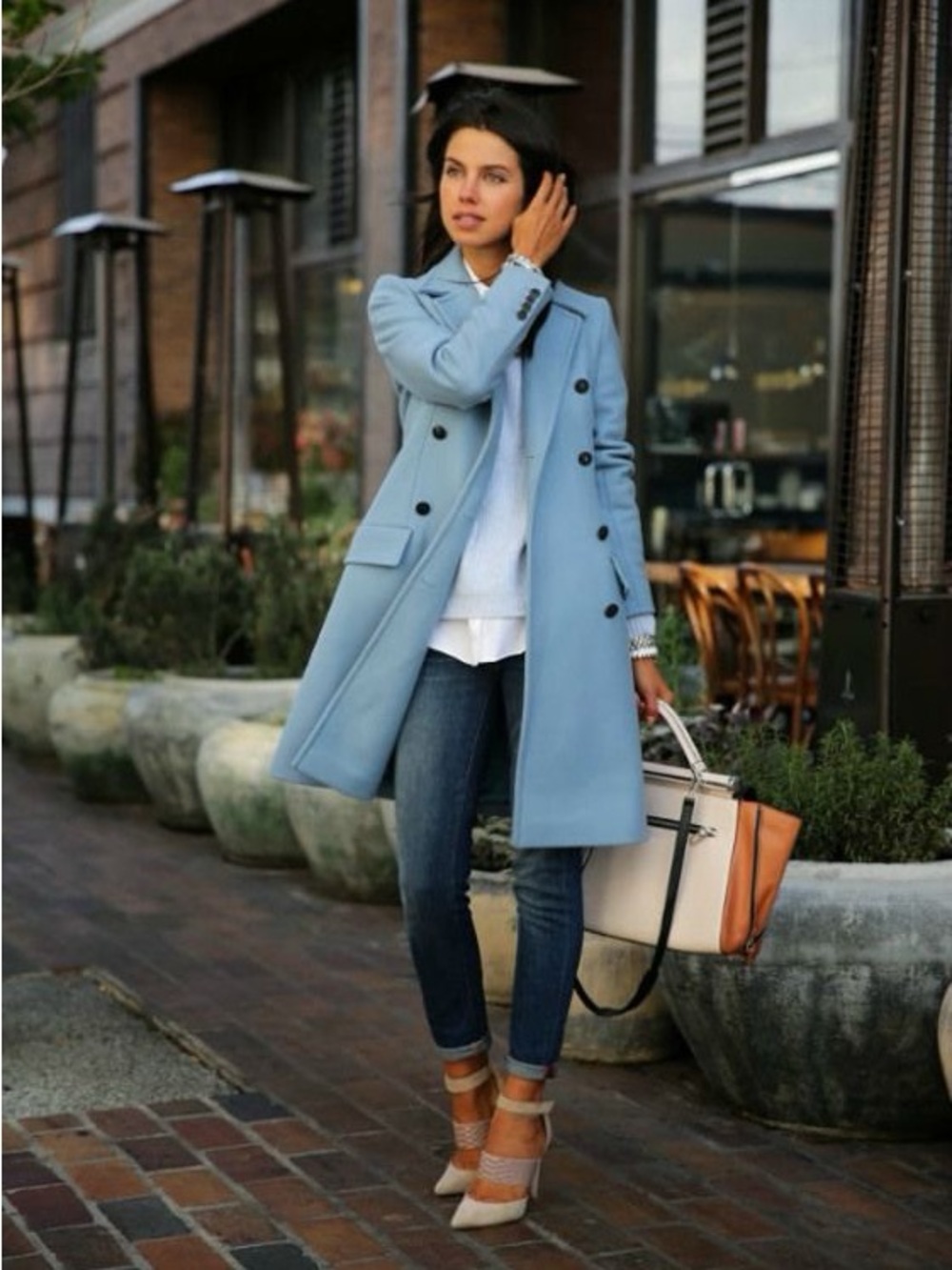 J CREW Majesty Blue Double Breasted Wool Blend Coat NEW Size 6 - Picture 6 of 6